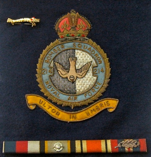 Kearns_Robert_Dennis_Joseph_squadron_badge_and_medals_and_caterpillar_badge